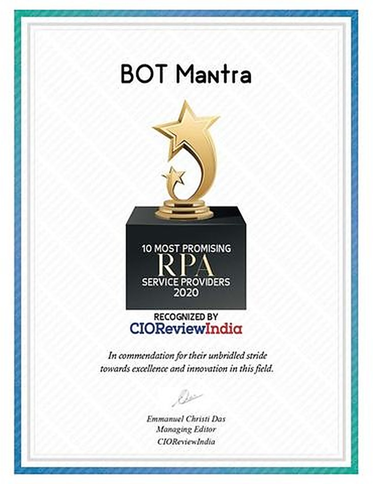 CIOReview India 10 Most Promising RPA Service Providers